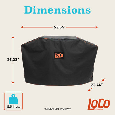 Loco Cookers 26" Universal Grill Cover w/SmartTemp, Zipper, & Cart, Black (Used) - VMInnovations