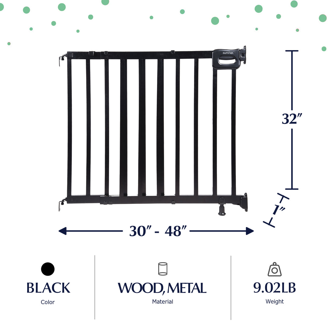 Ingenuity 32" Summer Infant Deluxe Stairway Safety Pet & Baby Gate, Black (Used)