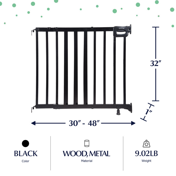 Ingenuity 32" Summer Infant Deluxe Stairway Safety Pet & Baby Gate, Black (Used)
