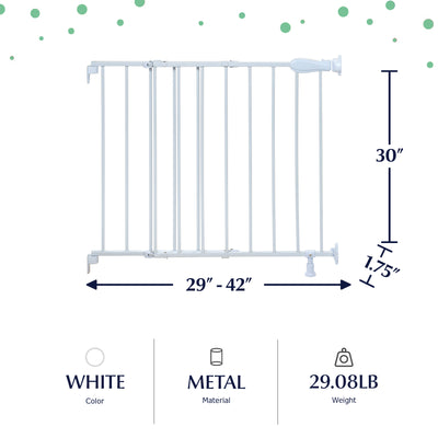 Ingenuity 30" Infant Top of Stairs Simple to Secure Baby Gate, White (Open Box)