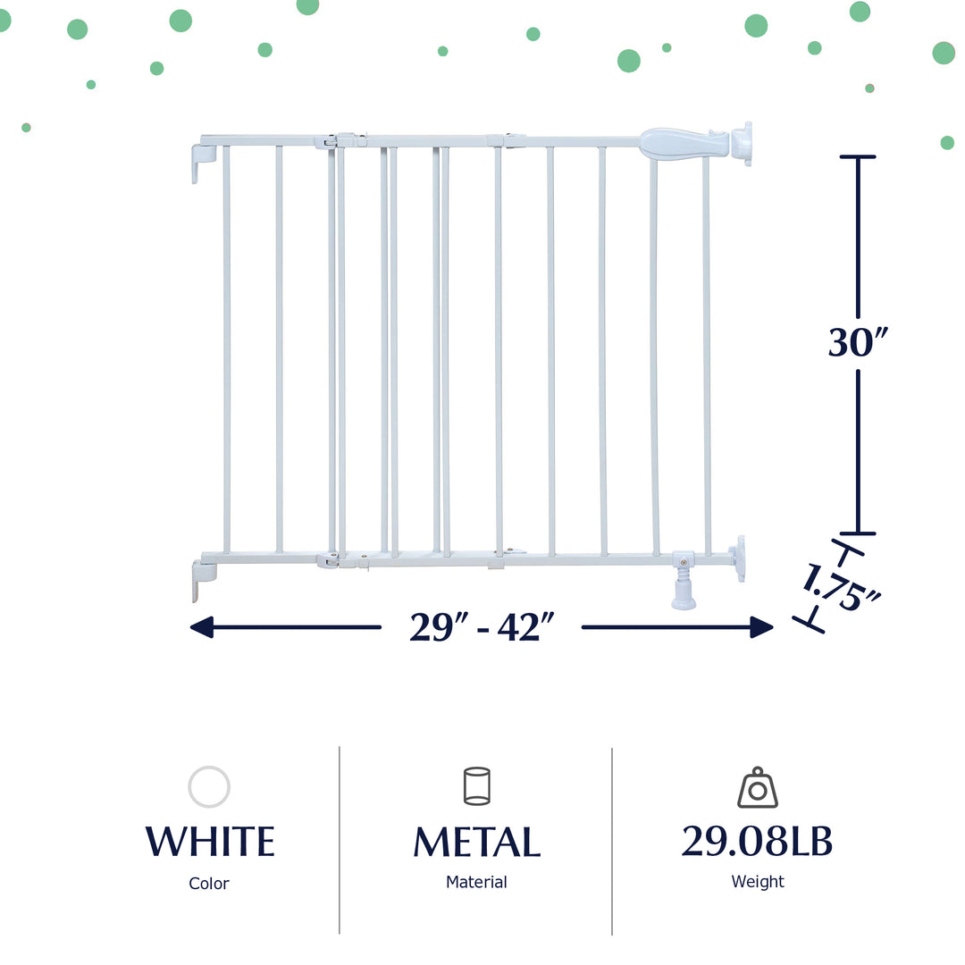 Ingenuity 30" Summer Infant Top of Stairs Simple to Secure Baby Gate, White