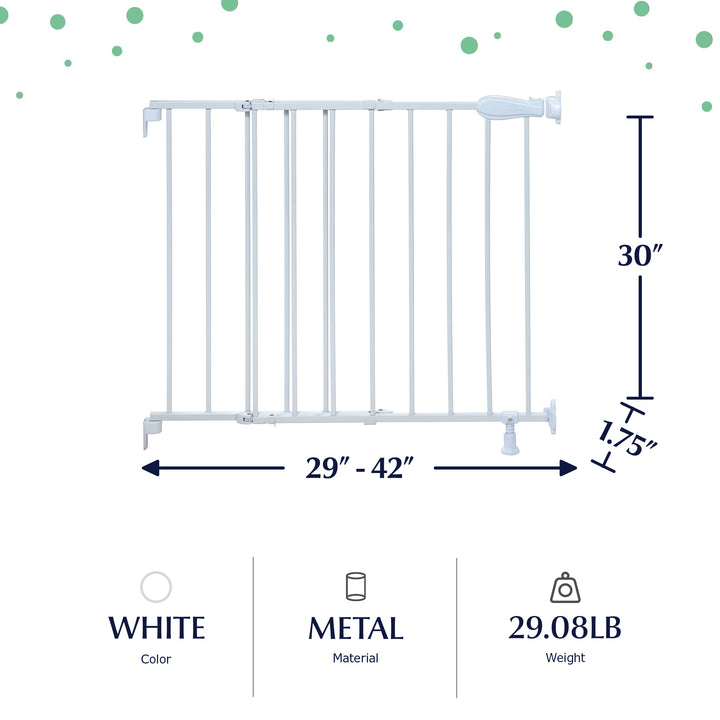 Ingenuity 30" Summer Infant Top of Stairs Simple to Secure Baby Gate, White