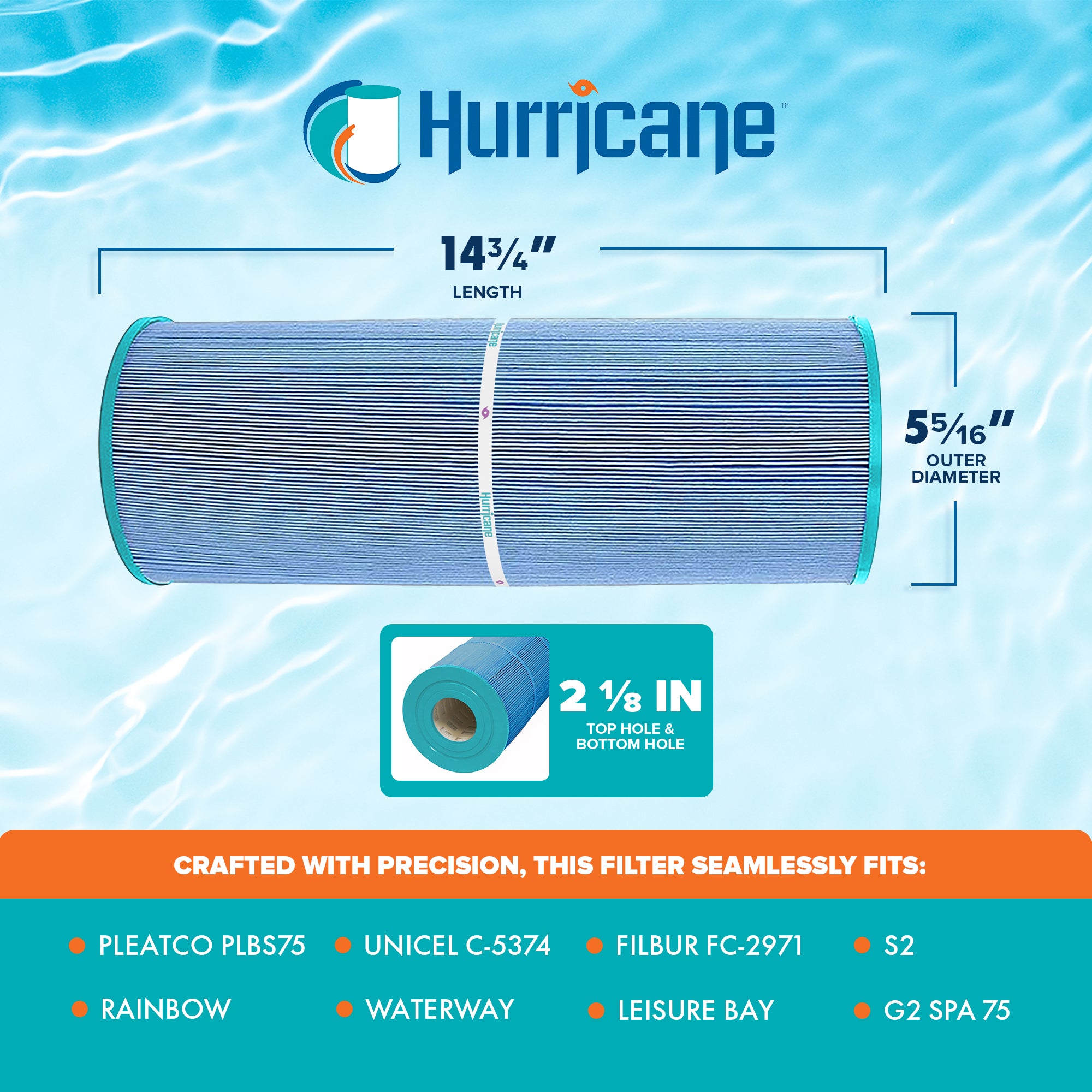 Hurricane Elite Spa Filter Cartridge for Pleatco PLBS75 & Unicel C-5374 (Used) - VMInnovations