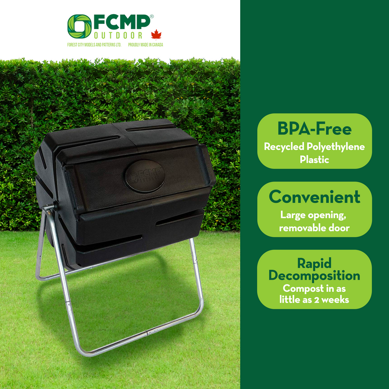 FCMP Outdoor Portable 37 Gal 1 Piece Tumbling Composter Bin for Soil (For Parts)