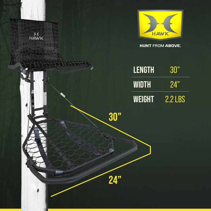 Hawk Kickback LVL Hang-On Deer Hunting Tree Stand w/ XL Seat & Platform, 2 Pack