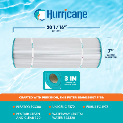 Hurricane 8 Pack HF7470-04 Advanced Pool and Spa Filter Cartridge Replacement