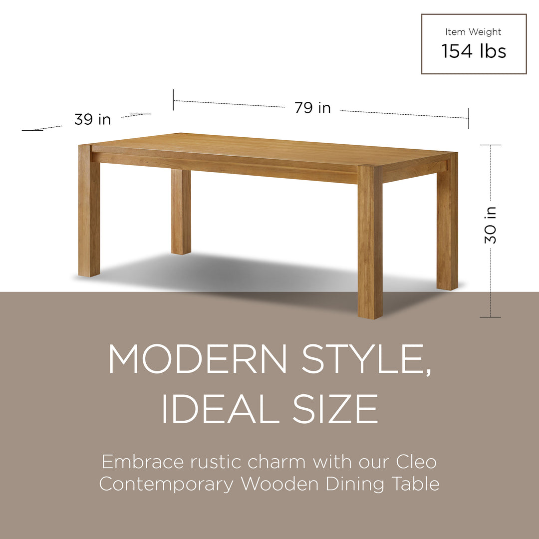 Maven Lane Cleo Contemporary Dining Table in Refined Natural Finish (For Parts)