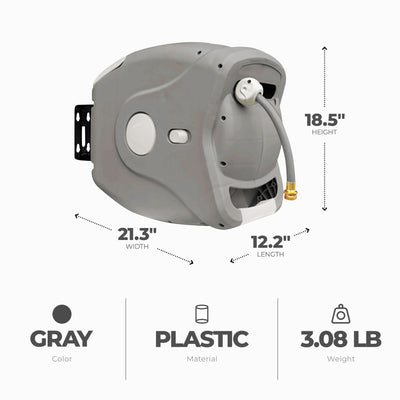 Sunneday XW-30B Wall Mounted Plastic Retractable Hose Garden Reel Holds 100 Feet - VMInnovations