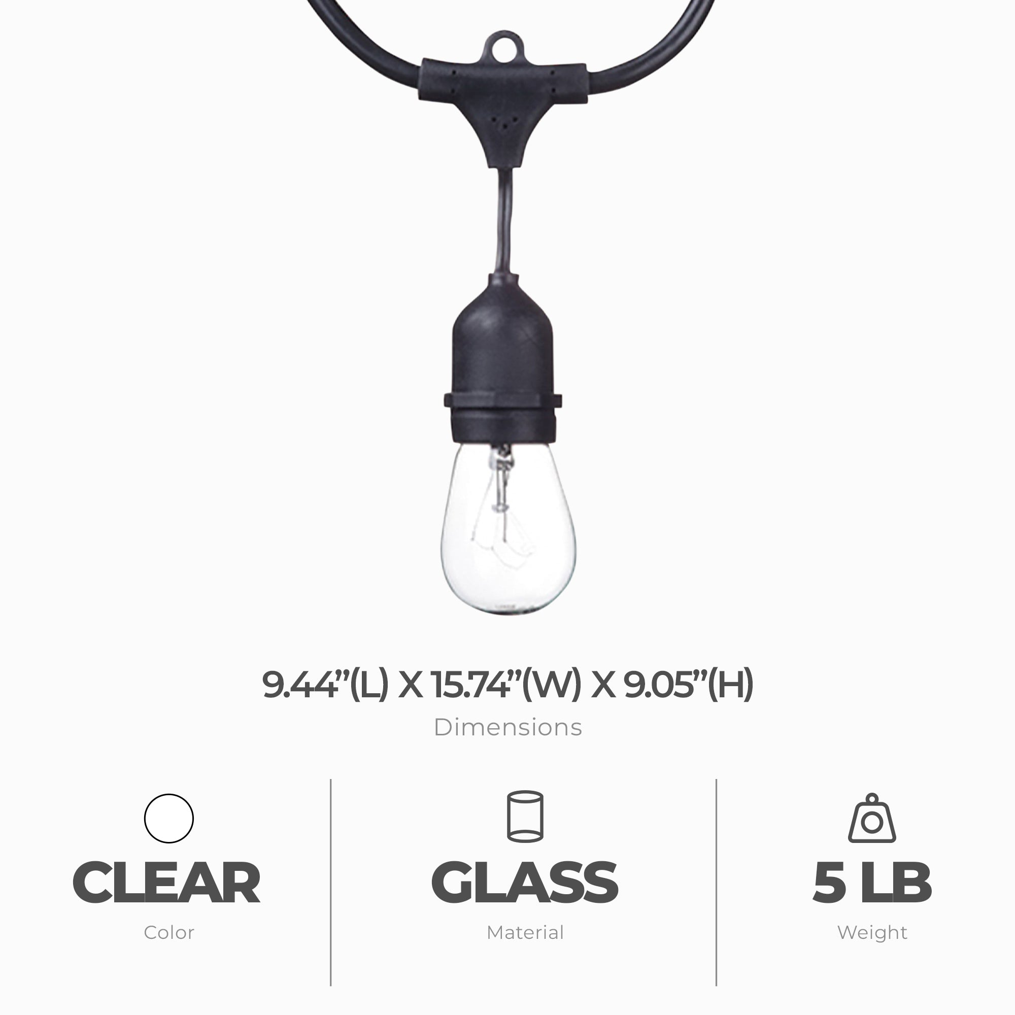Globe Electric 48' LED Vintage S14 80 Lumens 24-Bulb String Light Set (Open Box) - VMInnovations