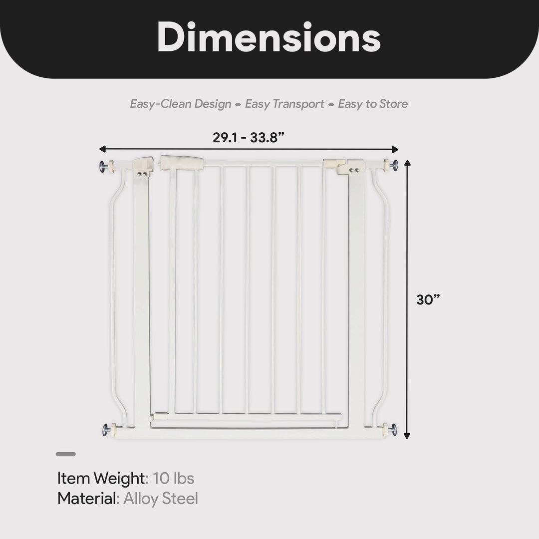 BalanceFrom Walk-Thru Safety Gate for Baby and Pets, 29.1-33.8"W, 30"H, White