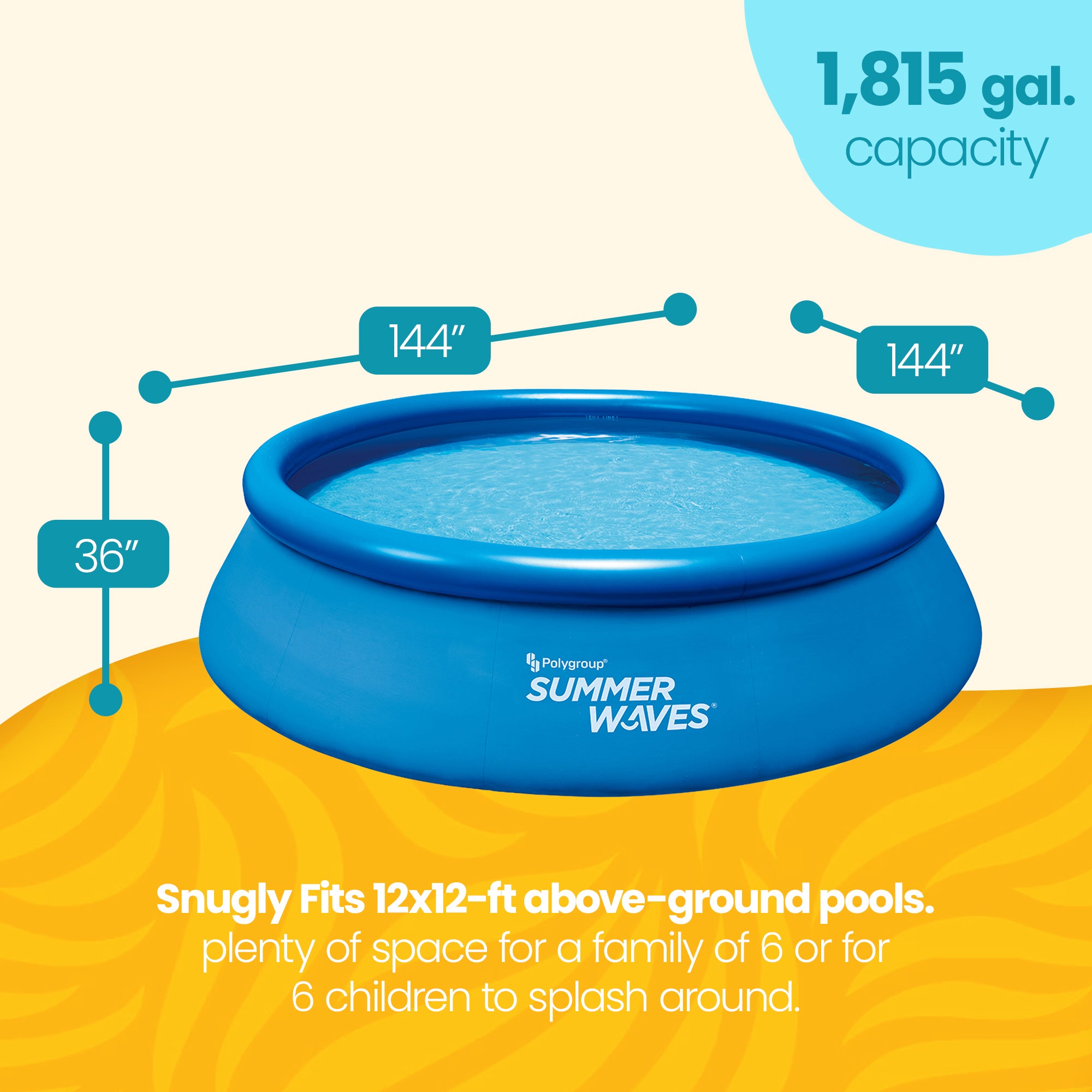 Summer Waves Quick Set 12 x 3 Feet Inflatable Ring Above Ground Pool Set w/Pump