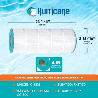 Hurricane Filter Cartridge PXST150, C-8316, FC-1286 & X-Stream CC1500 (Open Box)