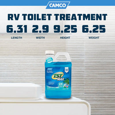 Camco TST MAX Ocean Scent 64 Oz RV Toilet Treatment to Eliminate Odors, Blue