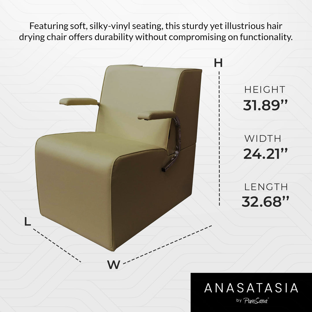 PureSana Chromium Anastasia Padded Professional Hair Drying Chair for Salons