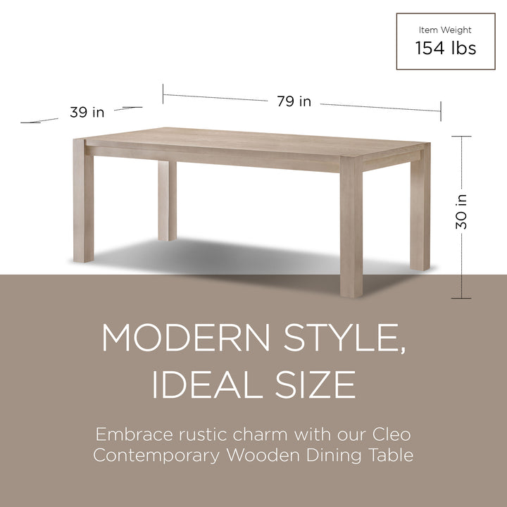 Maven Lane Cleo Contemporary Wooden Dining Table in Refined White Finish