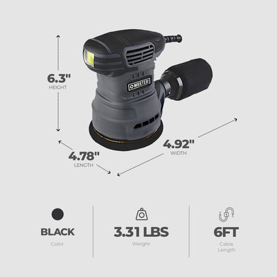 Master Mechanic 5 Inch Random Orbit Sander with Coarse Grit Type and Dust Bag - VMInnovations