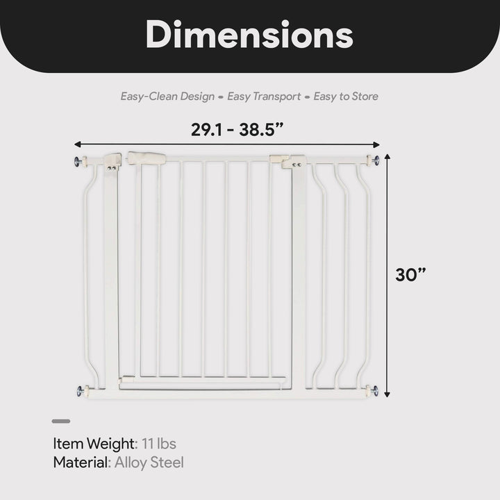 BalanceFrom Walk-Thru Safety Gate for Baby and Pets, 29.1-38.5"W, 30"H, White
