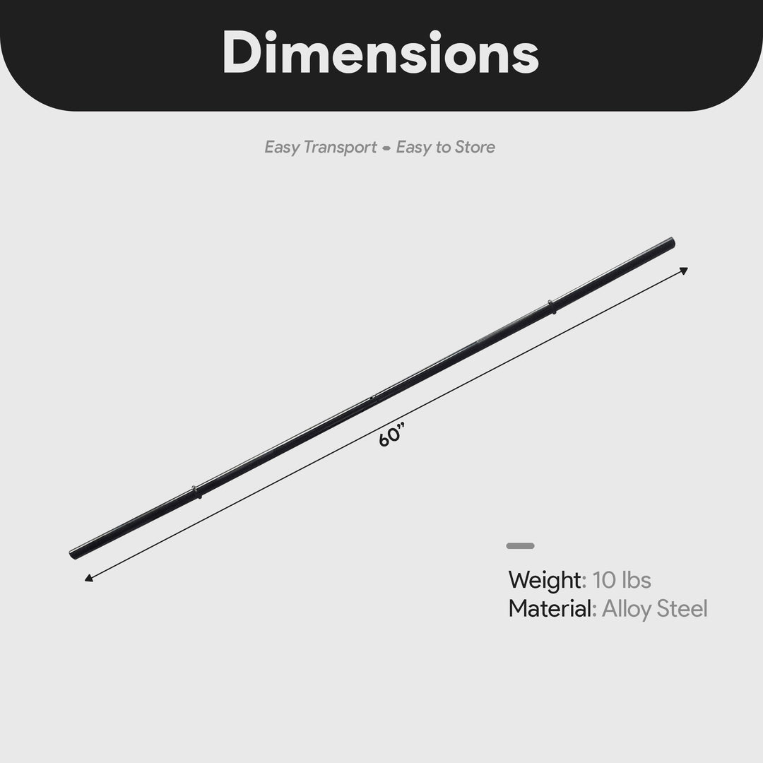 BalanceFrom Standard Weightlifting Solid Olympic Barbell, 1", 5' (Open Box) - VMInnovations