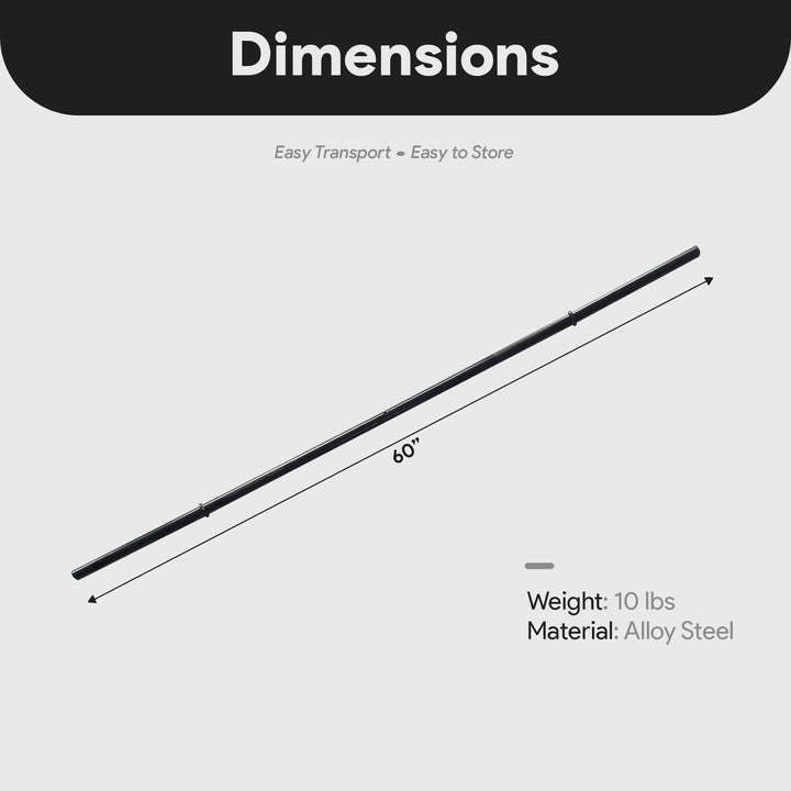 BalanceFrom Standard Weightlifting Solid Olympic Barbell, 1", 5' (Open Box) - VMInnovations