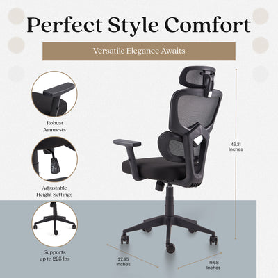 JOMEED High Back Mesh Swivel Chair with Adjustable Height for Home and Office