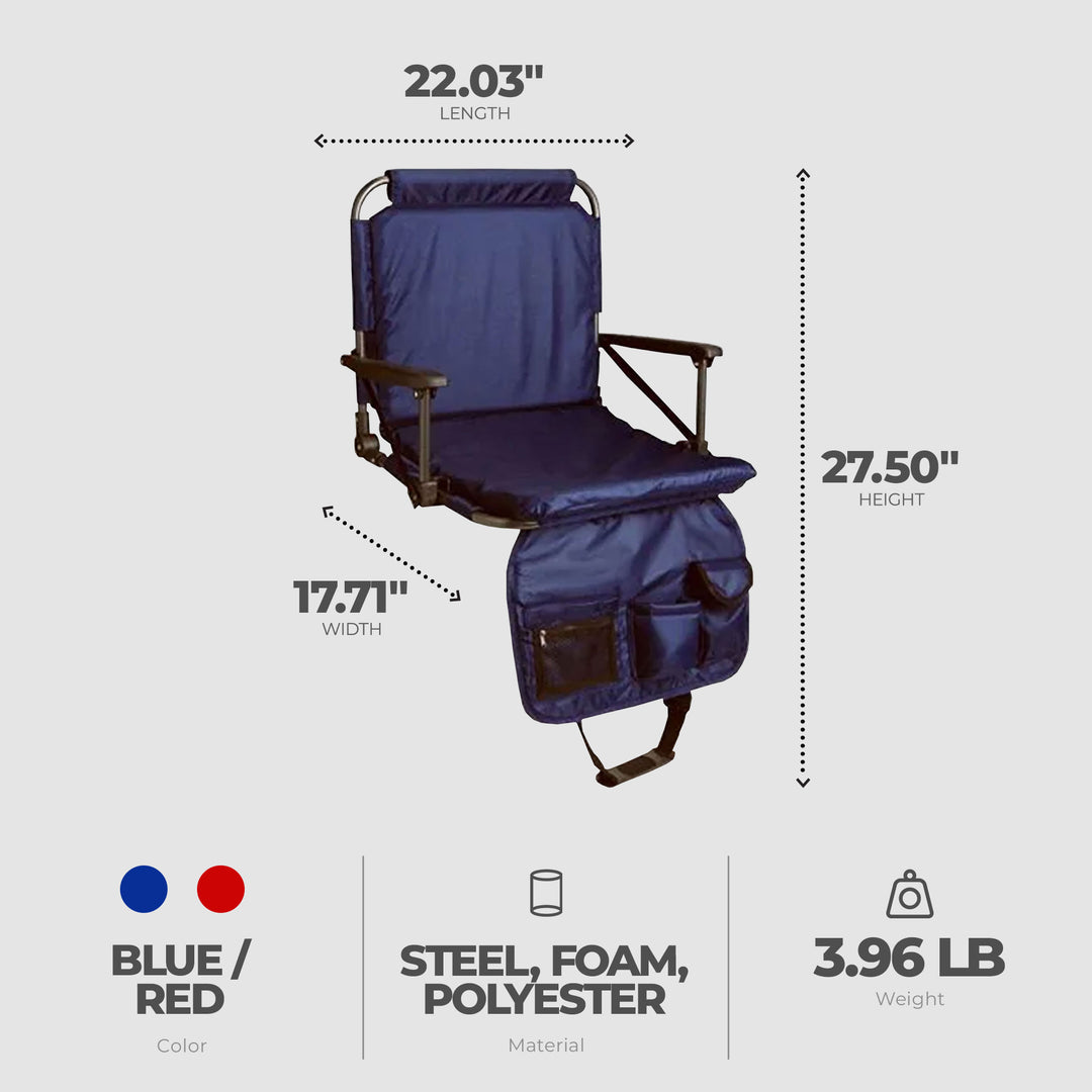 Four Seasons Courtyard Padded Stadium Comfort Seats Back Support Chairs, 4 Pack - VMInnovations