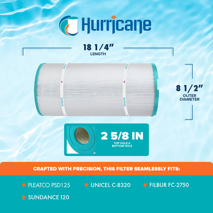 Hurricane 4 Pack HF8320-01 Advanced Pool and Spa Filter Cartridge Replacement