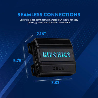 Hifonics Zeus Delta 750 Watt 4 Channel Mobile Car Amplifier, ZD-750.4D, Black