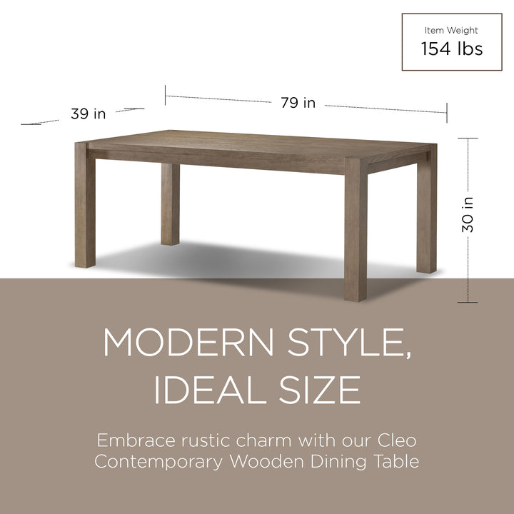 Maven Lane Cleo Contemporary Wooden Dining Table in Refined Grey Finish (Used)