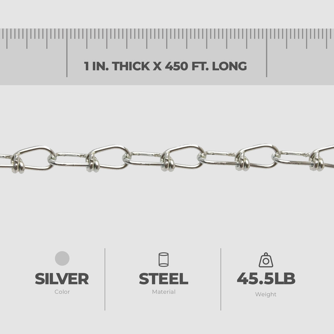 Campbell Chain & Fittings Steel Zinc Plated Inco Double Loop Chain Square Pail