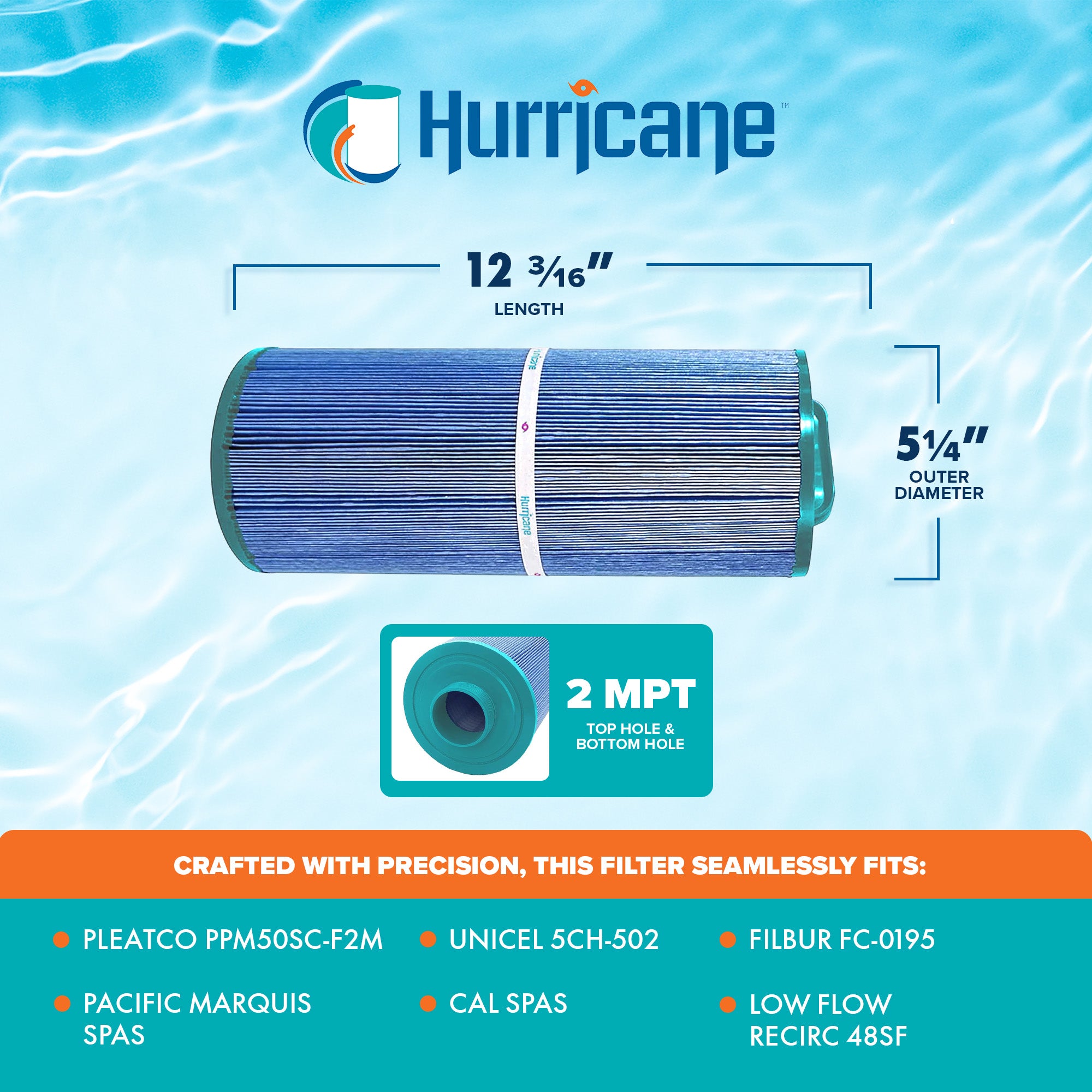 Hurricane 4 Pack HF5H502-01M Elite Aseptic Pool Spa Filter Cartridge Replacement