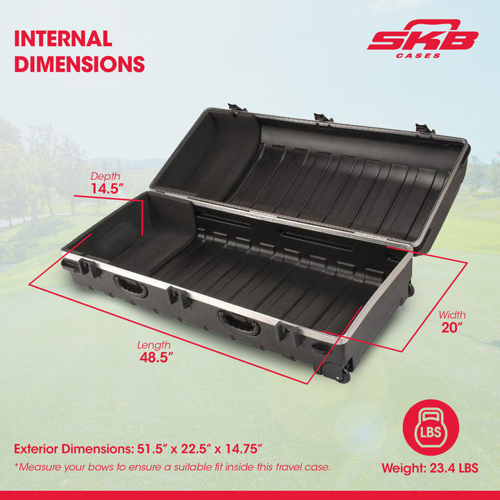 SKB Cases Double ATA Hard Plastic Storage Wheeled Golf Bag Travel Case (Used)