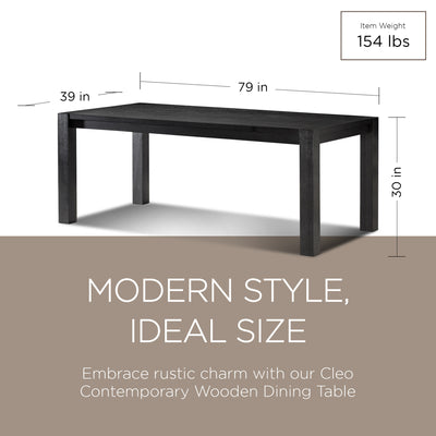 Maven Lane Cleo Contemporary Wooden Dining Table in Black Finish (For Parts)