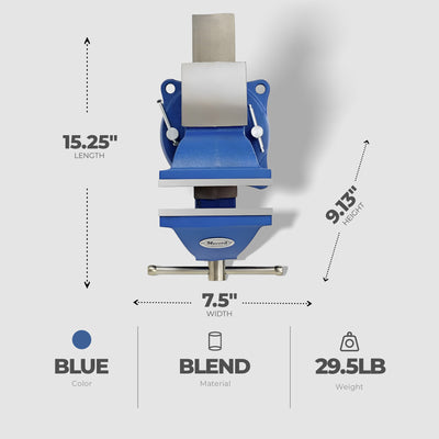 IRWIN 6 Inch Heavy Duty Multi Use Work Bench Vise with Swivel Base & Long Barrel - VMInnovations