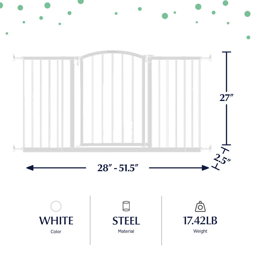 Ingenuity Ozzy & Kazoo 27” Tall Walk Through Dog Gate For Doorway or Stairway