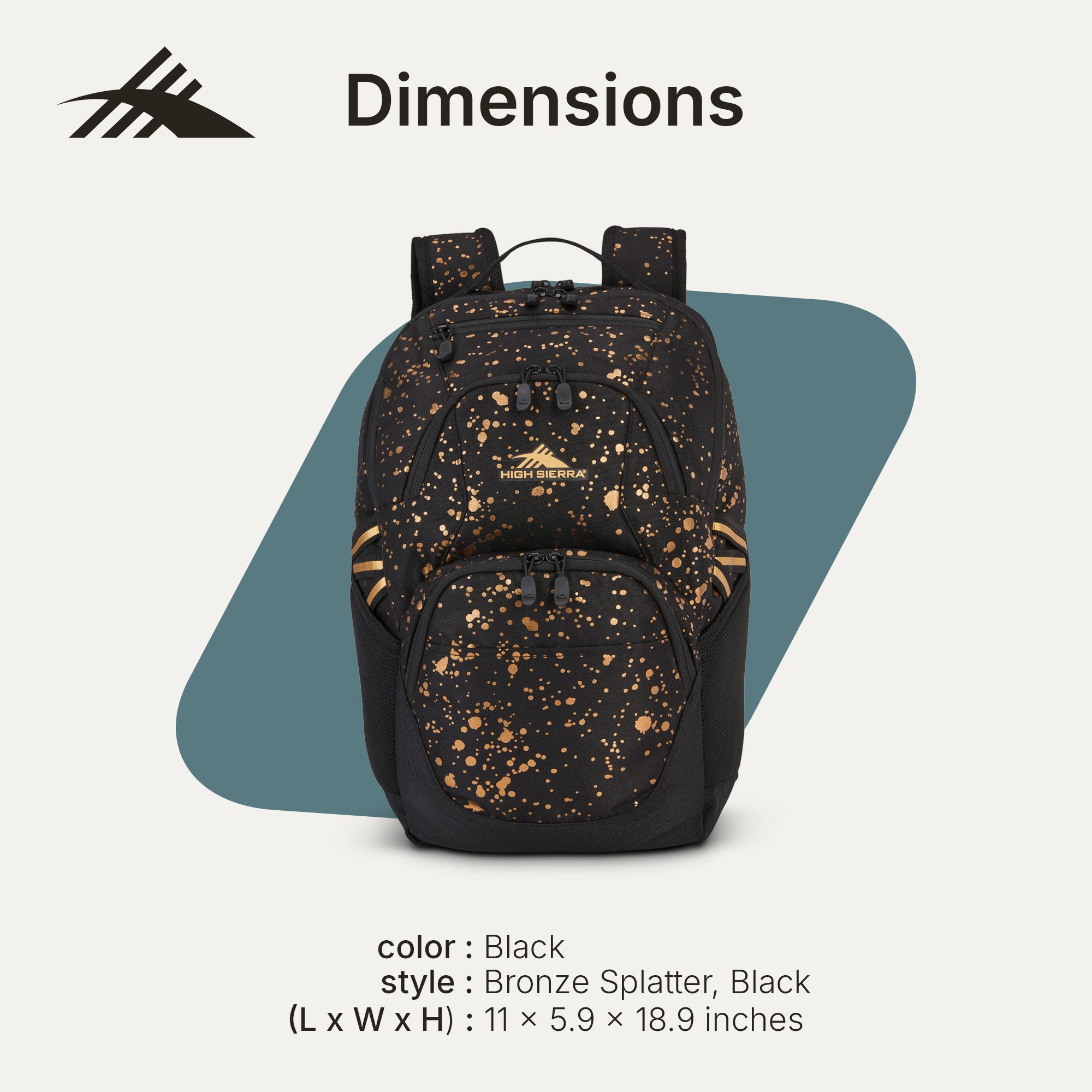 High Sierra Swoop Backpack Fits most 17” Laptops,30L Capacity, Bronze (Used) - VMInnovations