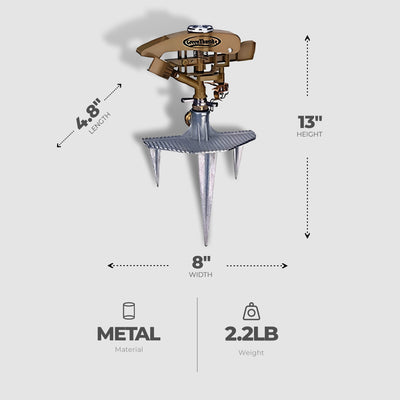 Green Thumb 8,500 Square Feet 106 Ft Diameter Coverage Solid Metal Sprinkler - VMInnovations