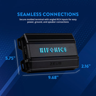 Hifonics Zeus Delta 1350 Watt Mono Block Mobile Car Amplifier, ZD-1350.1D, Black - VMInnovations