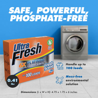 Ultra Fresh 6X Platinum 5 Gal Laundry Detergent & Platinum 6X Laundry Sheets