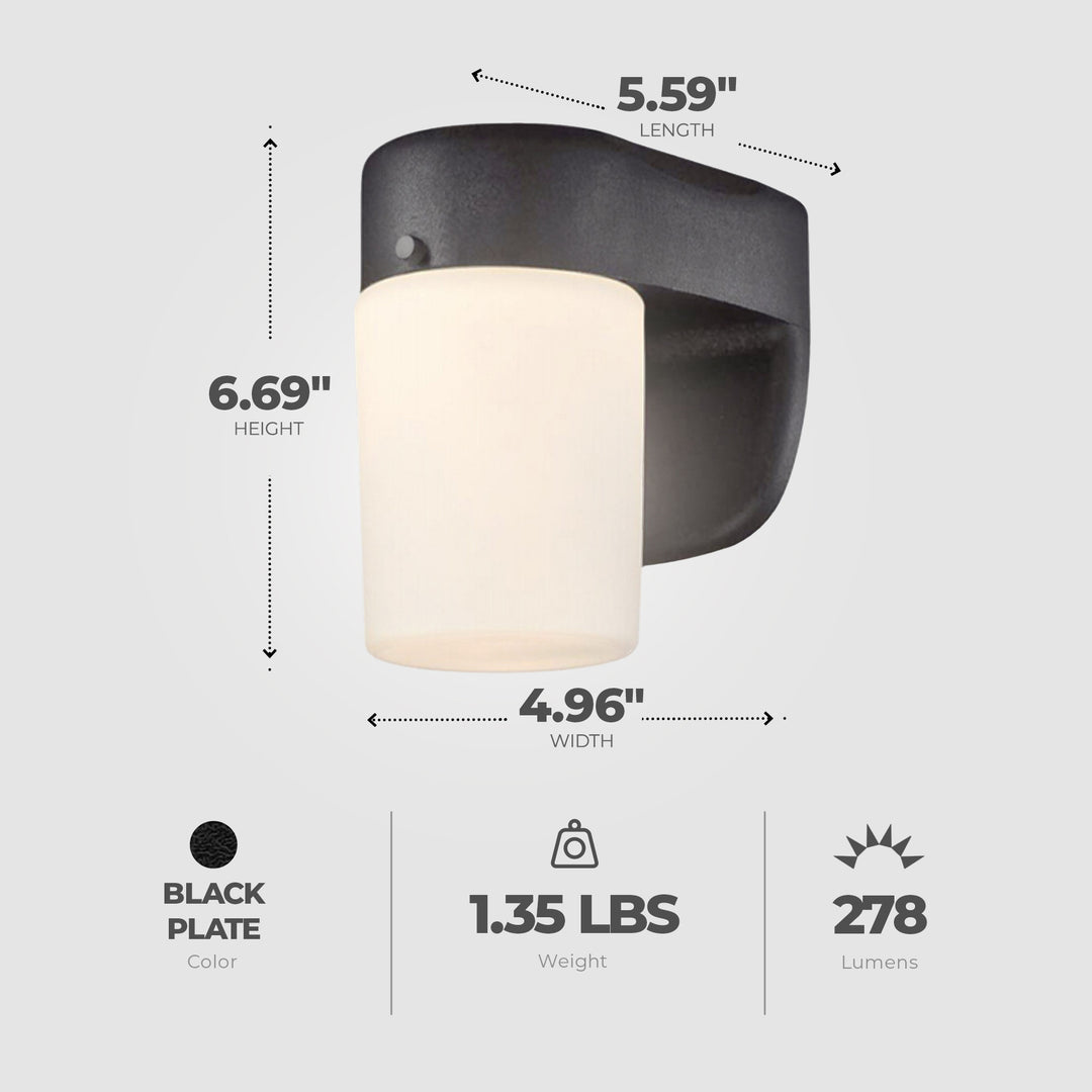 Westinghouse LED Wall Lantern, Frosted Glass, Outdoor Light, 6.69 x 4.96 Inch