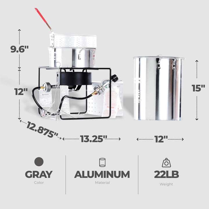 King Kooker Portable 29 Quart Propane Outdoor Deep Frying and Boiling Package - VMInnovations