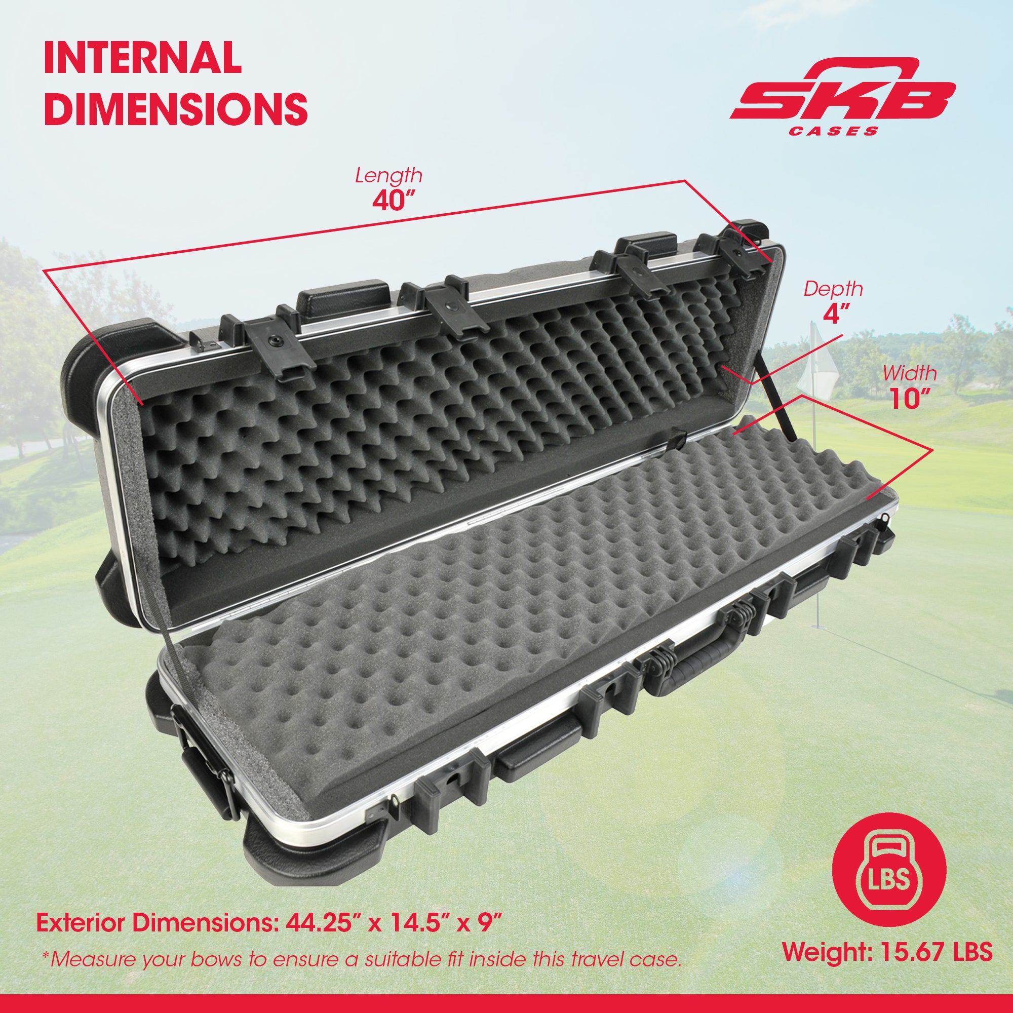 SKB Cases 4009 Hard Exterior Waterproof Short Double Rifle Transport Case, Black - VMInnovations