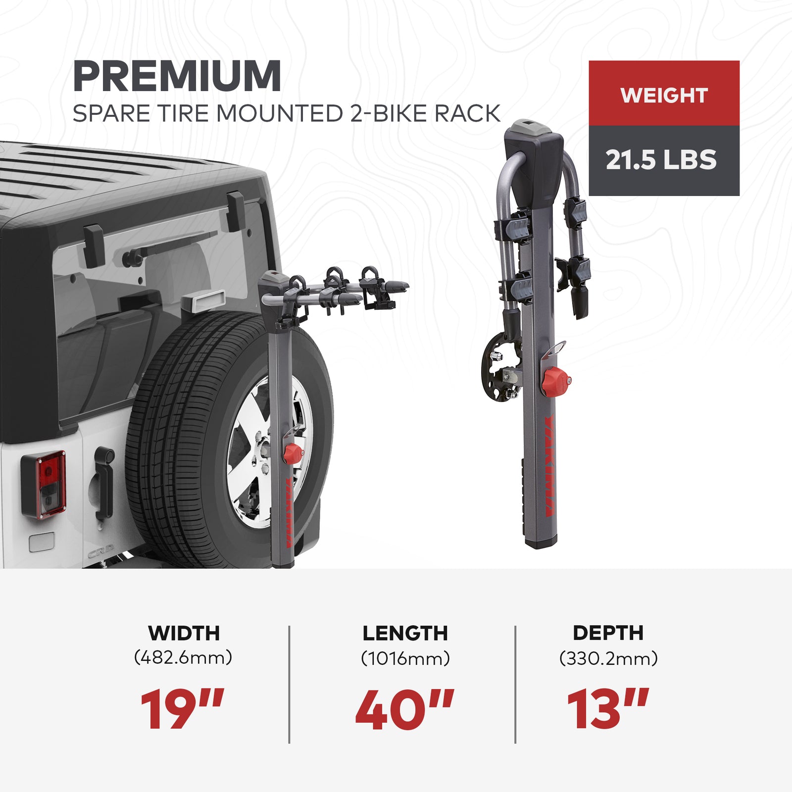 Yakima Vehicle Rear Spare Tire Mounted 2 Bike Bicycle Rack, Gray/Black(Open Box) - VMInnovations