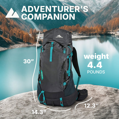 High Sierra 60L Pathway 2.0 Backpack w/ Hydration Storage for Hiking, Black