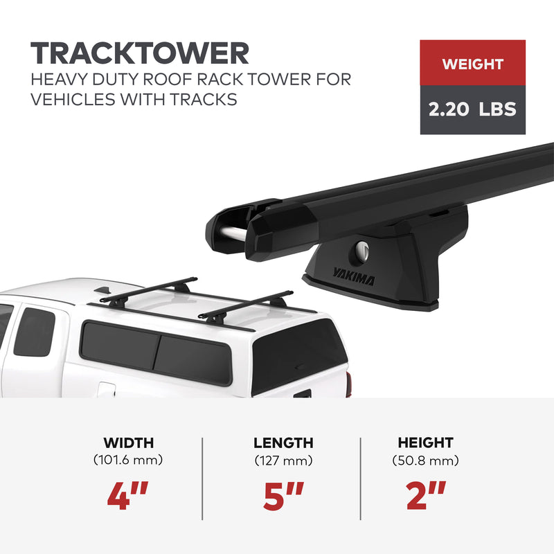 Yakima TrackTower Heavy Duty Roof Rack Tower for Vehicles with Tracks, Pack of 4