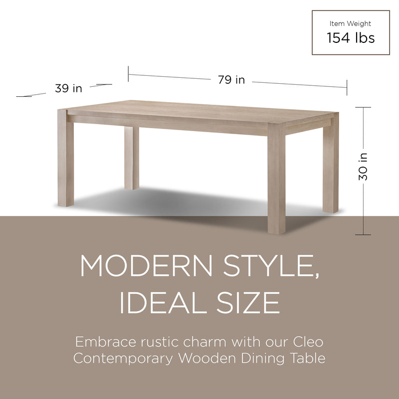 Maven Lane Cleo Wooden Dining Table in Refined White Finish (Open Box)