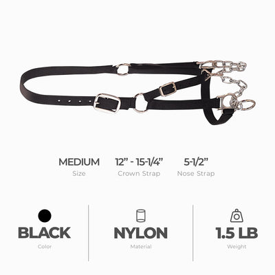 Weaver Leather Medium Cattle Halter with Double Stitched Nylon and Chin Choker - VMInnovations