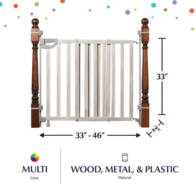 Summer Infant Banister & Stair Wood Safety Gate w/Extra Wide Door Design (Used)