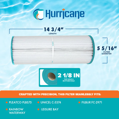 Hurricane 4 Pack HF5374-01 Advanced Pool and Spa Filter Cartridge Replacement