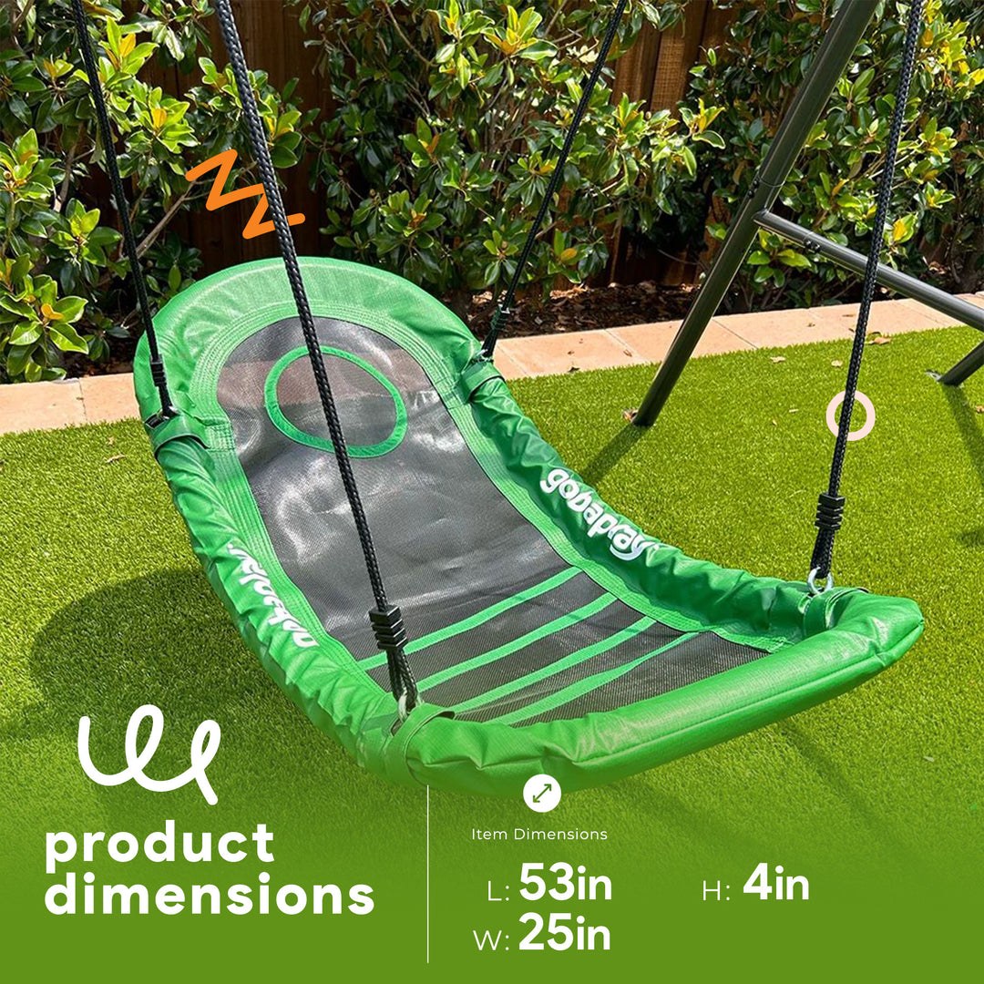 gobaplay Outdoor Swing Set Frame with Bars & gobaplay Boat Swing Platform Saucer