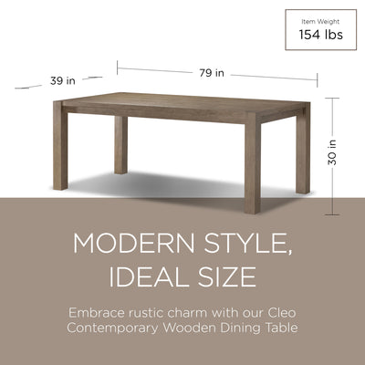 Maven Lane Cleo Contemporary Wooden Dining Table in Refined Grey Finish